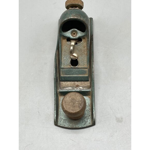 vintage plane 6.5x2" made in USA adjustable blue front knob coming off READ - Picture 2 of 7